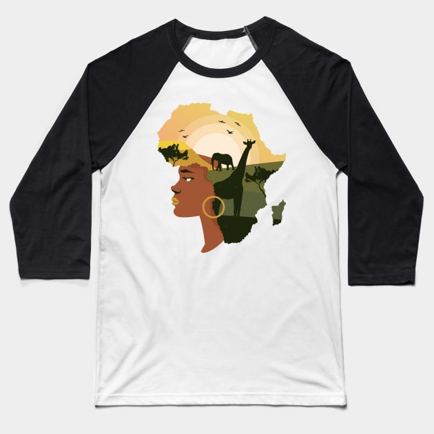 Feminist design for mother africa Baseball T-Shirt by Midoart